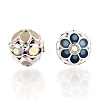 Round Brass Enamel Beads KK-Q080-01C-S-2