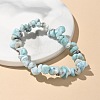 Natural Larimar Beaded Stretch Bracelets X-BJEW-JB02680-01-6