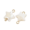Natural Shell Star Connector Charms STAS-D378-26G-2