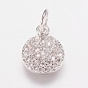 Brass Cubic Zirconia Pendants ZIRC-K070-21P-1