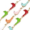 304 Stainless Steel Enamel Sea Lion Link Chains CHS-F023-01I-G-1