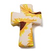Cross with Flower Silicone Focal Beads SIL-G006-02A-2