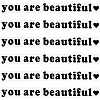 PVC You Are Beautiful Self Adhesive Car Stickers STIC-WH0013-10C-1