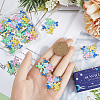 24Pcs 4 Colors Golden Plated Alloy Enamel Pendants ENAM-SC0004-55-3