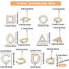 BENECREAT 12Pcs 6 Styles Brass Stud Earring Findings KK-BC0009-08-2