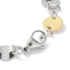 201 Stainless Steel Flat Round Link Chain Bracelets for Women Men BJEW-I316-02PG-3