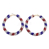 Independence Day Theme Alloy Rhinestone Hoop Earrings for Women EJEW-F335-02KCG-1-1