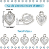 50Pcs Heart Alloy Charms ZIRC-SC0001-32P-2
