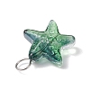 Starfish Gradient Color Baking Paint Transparent Glass Pendants PALLOY-JF03265-02-5