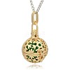 Golden Tone Brass Hollow Round Cage Pendants KK-J232-03G-2