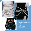 2Pcs 2 Styles Multi Layered ABS Plastic Pearl Beaded Chain Belts AJEW-FG0004-01-6