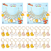 12Pcs 6 Style Alloy Enamel Chick Charms Locking Stitch Makers HJEW-PH01591-1