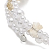 Glass & ABS Plastic Imitation Pearl Beaded Multi-srand Bracelets BJEW-JB12321-02-4