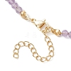 Summer Beach Natural Amethyst Round Beaded Necklaces NJEW-JN05262-03-5