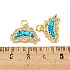 Brass Micro Pave Cubic Zirconia with Synthetic Opal Pendants KK-D096-06A-G-3