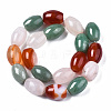 Natural Green Aventurine & Rose Quartz & Red Agate Beads Strands G-S364-093-2