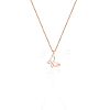 Elegant Stainless Steel Crystal Moissanite Butterfly Pendant Necklaces for Women II5430-5