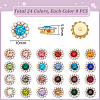 192Pcs 24 Colors Flower Sew on Rhinestones RB-GA0001-07-2