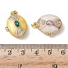 Brass Enamel Locket Pendants KK-F923-01G-4