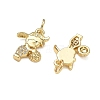 Brass Micro Pave Clear Cubic Zirconia Pendants CU-CBA9AFC-01G-24-2