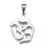 Yoga 304 Stainless Steel Pendants STAS-I135-28P-1