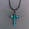 Luminous Alloy Skull Cross Pendant Necklaces PW-WG07A1D-03-1