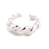 925 Sterling Silver Twist Cuff Open Rings for Women Men RJEW-P105-02S-2