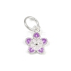 925 Sterling Silver Enamel Flower Charms STER-K183-11S-01-1
