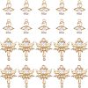 SUPERFINDINGS 20Pcs 2 Style Rack Plating Brass Micro Pave Clear Cubic Zirconia Pendants KK-FH0004-22-1