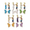 Butterfly Alloy Enamel Pendants Decoraiton HJEW-JM01637-1