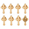 8Pcs Cross Alloy Lapel Pin Backs for Backpack Clothes JEWB-DC0001-31G-1