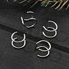 304 Stainless Steel 2 Line Hoop Clip on Nose Rings AJEW-A062-07P-2