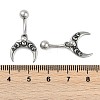 Crescent Moon 316 Surgical Stainless Steel Dangle Belly Button Rings EJEW-G416-17AS-5