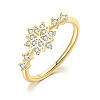 Brass Micro Pave Clear Cubic Zirconia Finger Rings FS-WGF1294-03-1