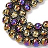 Electroplated Natural Agate Beads Strands G-B191-A07-10mm-04-3