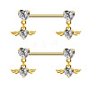 316L Surgical Stainless Steel Heart Wings Nipple Rings WG4E032-02-1