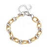 8MM Duo Tone 304 Stainless Oval Link Chain Bracelets SA-CBA725A-27GP-4