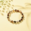 Natural Black Agate(Dyed) Round Beaded Stretch Bracelet BJEW-JB08197-07-2