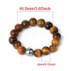 4MM Round Natural Tiger Eye Beaded Stretch Rings VM0712-2-2