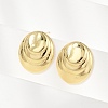 Oval Brass Stud Earrings EJEW-H154-09B-G-2