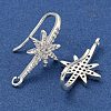 Rack Plating Brass Pave Cubic Zirconia Earring Hooks KK-O143-21S-2