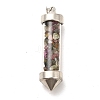 Mixed Gemstone Chip Glass Bottle Big Pendants G-P482-01P-3