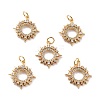 Brass Micro Pave Cubic Zirconia Pendants ZIRC-P092-022G-RS-1