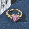 Brass & Cubic Zirconia Finger Rings CU-CBA7E55-17G-2