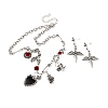 Halloween Tibetan Style Alloy Pendant Necklaces & Dangle Stud Earring Sets LS-SJEW-P006-01AS-2