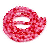 Baking Painted Imitation Jade Glass Round Bead Strands DGLA-N003-8mm-07-2