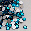 Blue Zircon Faceted Glass Flat Back Rhinestone for Nail Art X-RGLA-C002-SS10-229-1