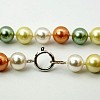 Shell Pearl Beaded Necklaces NJEW-G048-19-3