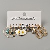 5 Pairs Iron Resin Dangle Earring Sets EJEW-WH20072-003F-G-1