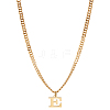 1Pc 304 Stainless Steel Letter Pendant Necklaces NJEW-LP0001-33E-G-1